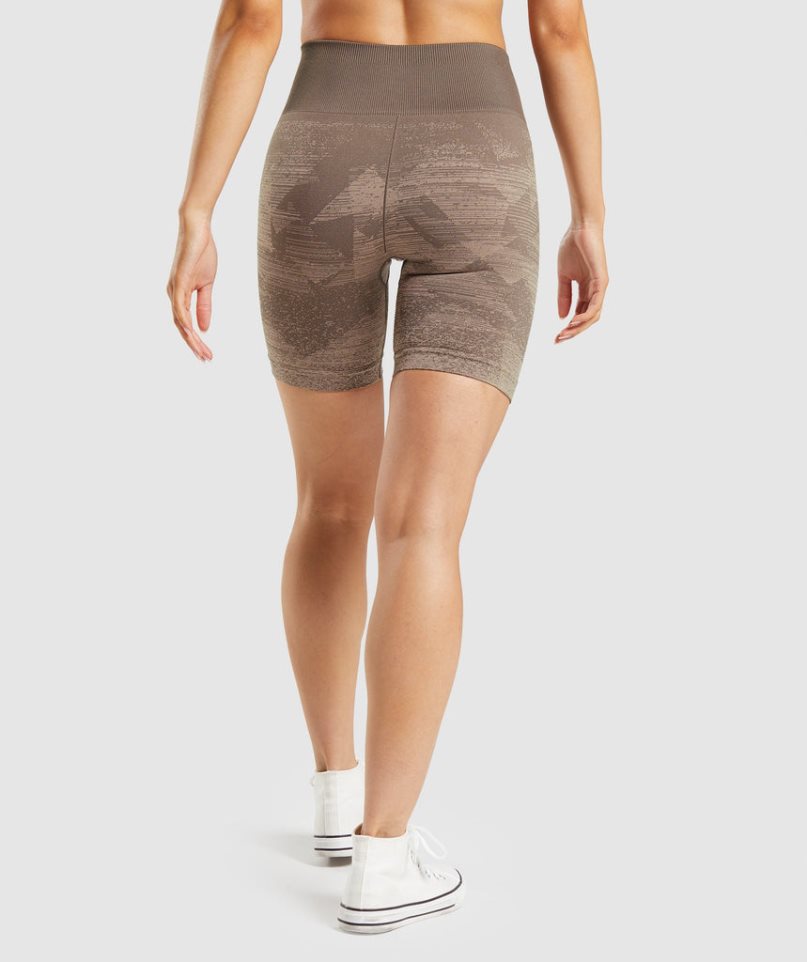 Women's Gymshark Adapt Ombre Seamless Shorts Brown | NZ 7XVDZG